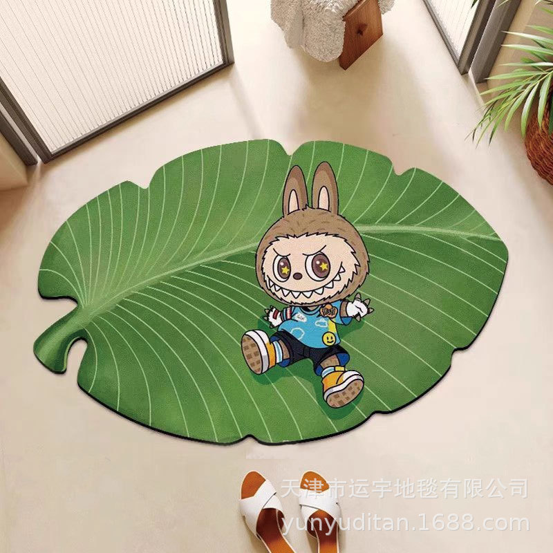 荷叶Labubu浴室强吸水地垫卫生间防滑速干脚垫门垫厂家可贴标代发|undefined