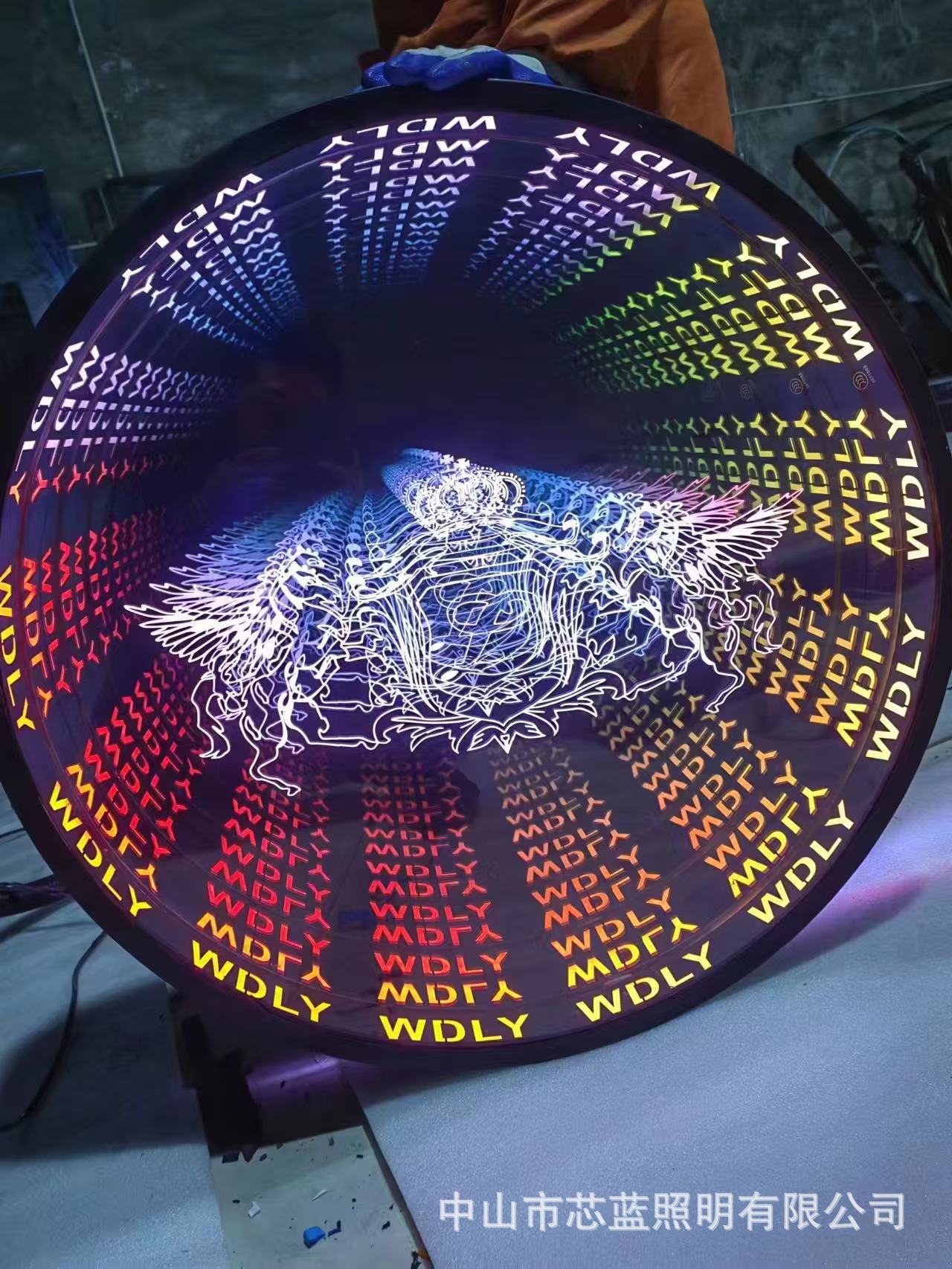 Abismo lazanospejo LED de fondo de puerta de red lámpara de cartel caja de neón al aire libre estereoscópico cartel publicitario de carácter luminoso