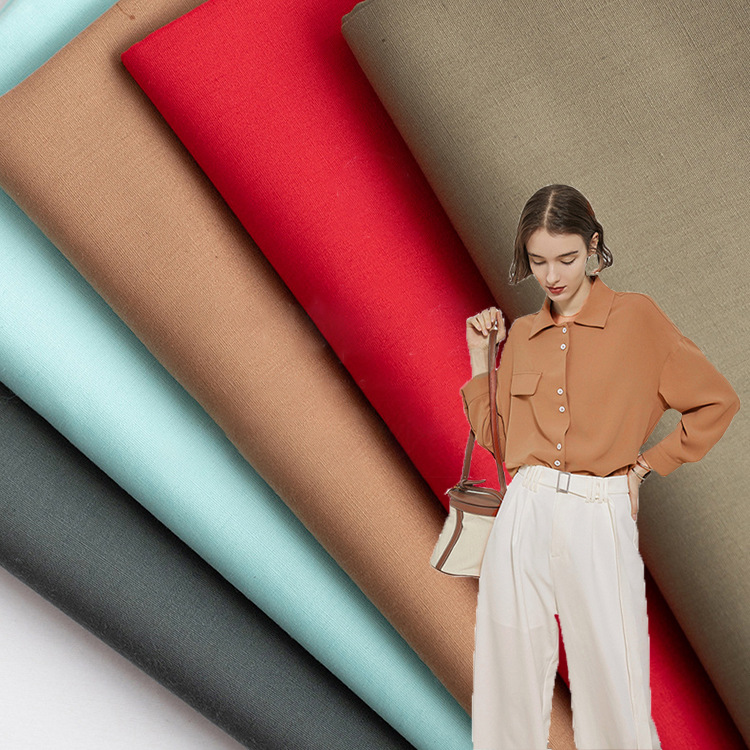 80% poli20% algodón mezcla de tela plana TC de alta calidad tela plana de color sólido camisa de hombre y mujer