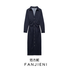 ZR外国貿易卸売り欧米風女装新型フランス風レトロカウボーイシャツ式ワンピース0779158
