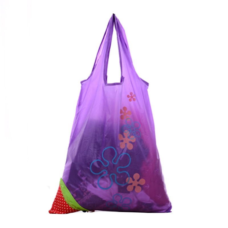 Bolsa de fresa Oxford tela plegable bolsa de compras impreso logo portátil fruta creativa bolsa de lona Portátil Bolsa de protección del medio ambiente