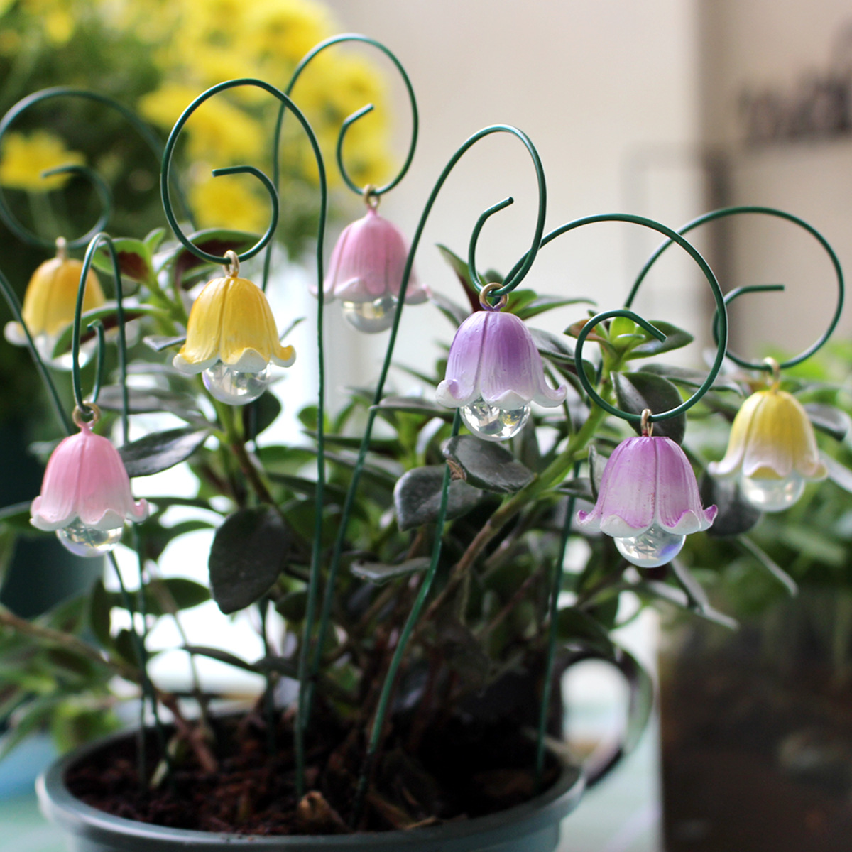  new flower holder ground plug gardening decoration plug-in lily flower pot green plant flower holder outdoor grocery garden 
