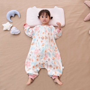 Baby Gauze Sleeping Bag, Universal for Spring & Fall Seasons, Summer Thin One-Piece Pajamas, Baby Sleeping Bag, Kidsren's Anti-Kick Quilt