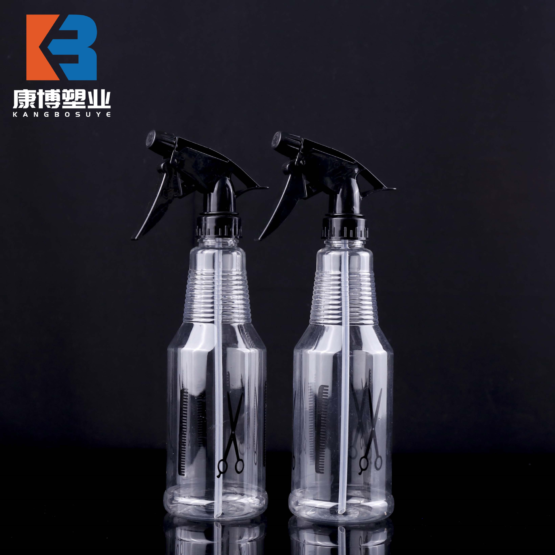 现货500ml按压式喷瓶理发剪刀喷壶500毫升细高大剪刀喷壶