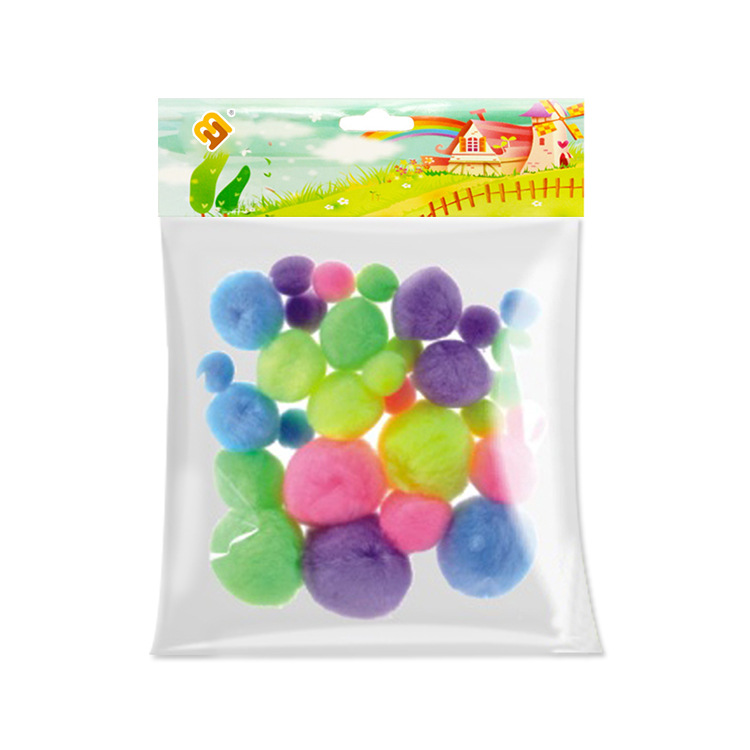 厂家供应儿童DIY手工亚克力绒球混色毛毛球辅料批发11701
