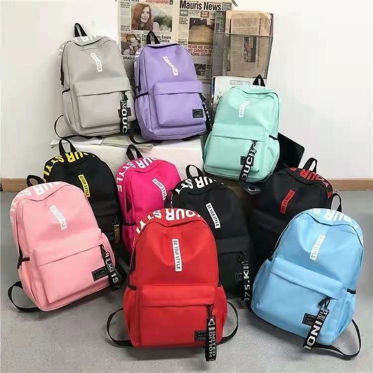 2026er koreanische Schultertasche mit Buchstabenmotiv für Jungen und Mädchen, Mittel- und Oberschüler, Schultasche für Damen mit großem Fassungsvermögen, Campus-Segeltuch-Rucksack