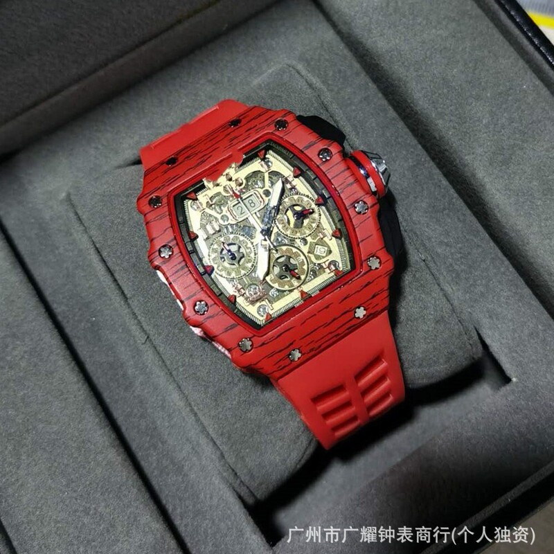 Six-Hand Chronograph Carbon Fiber Richard Hollow-Out Fashion Personality Quartz Watch Men's Watch Women's Watch Dropshipping Six-Hand Chronograph Carbon Fiber Richard Hollow-Out Fashion Personality Quartz Watch Men's Watch Women's Watch Dropshipping