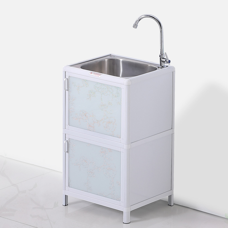 Gabinete de cocina de acero inoxidable lavabo lava