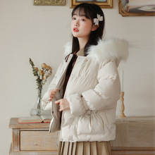 日系學生小個子糖果口袋大毛領棉服女2021冬季新款甜美外套5807#