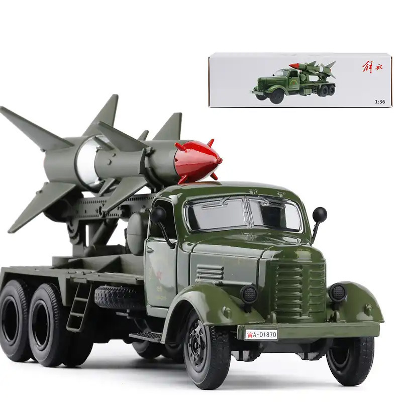 Shenghui 1:36 Liberation Truck with Rocket Launcher Alloy Car Model Missile Launch Vehicle Pull-Back Sound and Light Toy Shenghui 1:36 Liberation Truck with Rocket Launcher Alloy Car Model Missile Launch Vehicle Pull-Back Sound and Light Toy