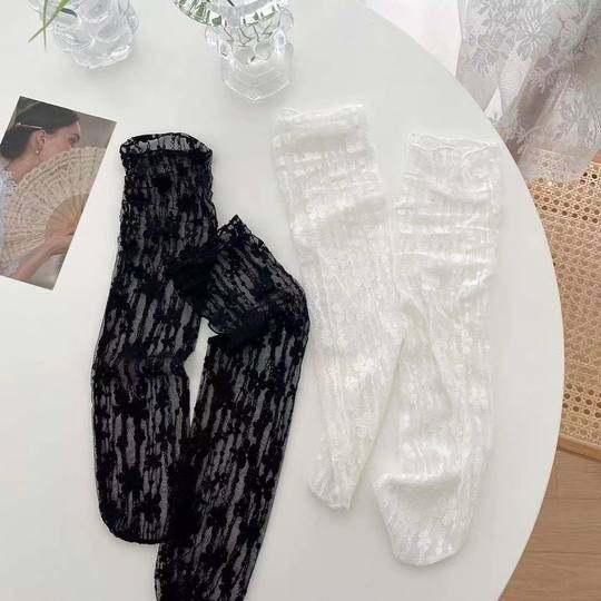 Socks women Lolita lace stockings lace Mary Jane tube socks white mesh hollow pile socks wholesale