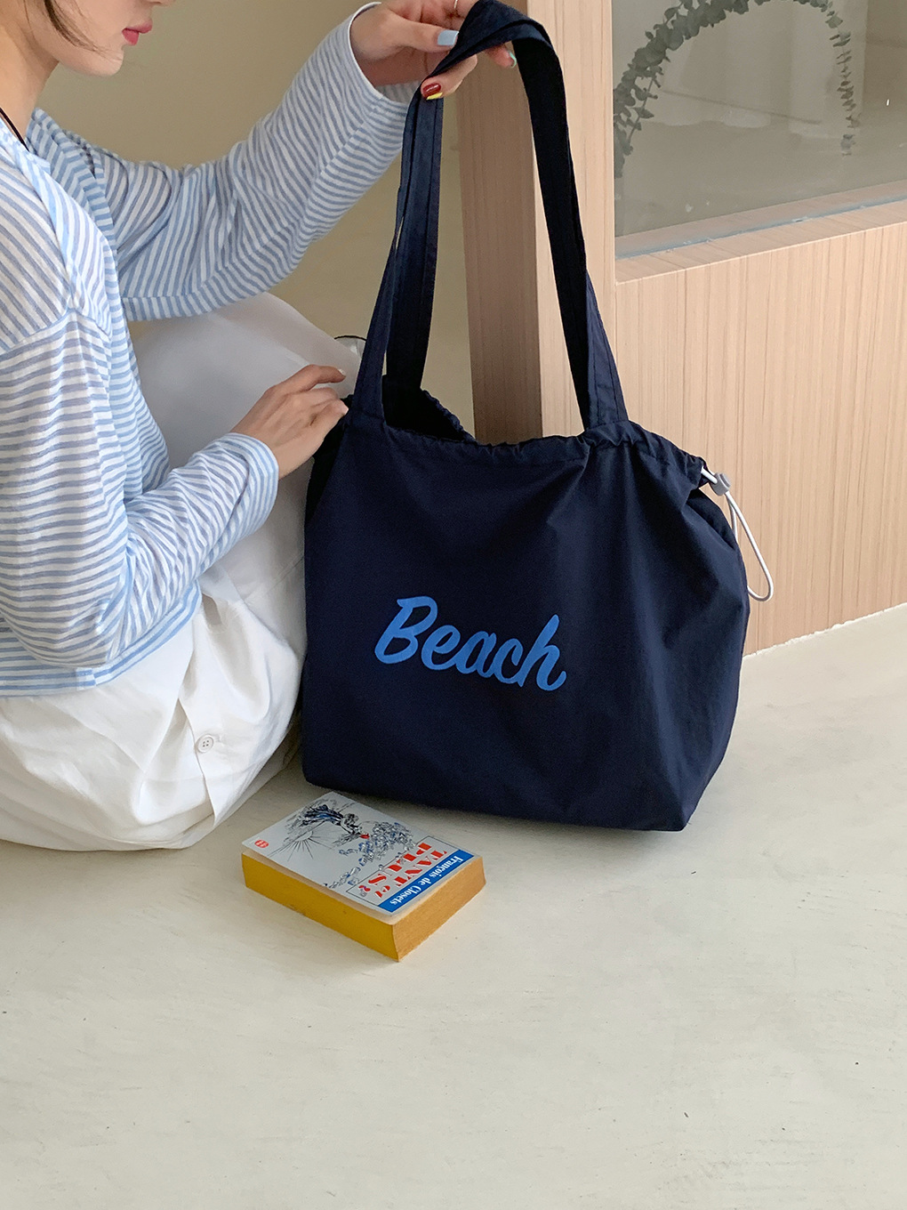 비치 나일론 가방-네이비
