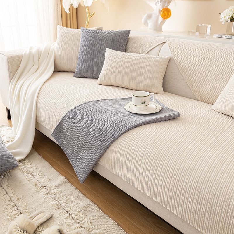 Chenille sofa cushion four seasons universal modern simple non-slip solid color cushion sofa cover cross-border wholesale labeling