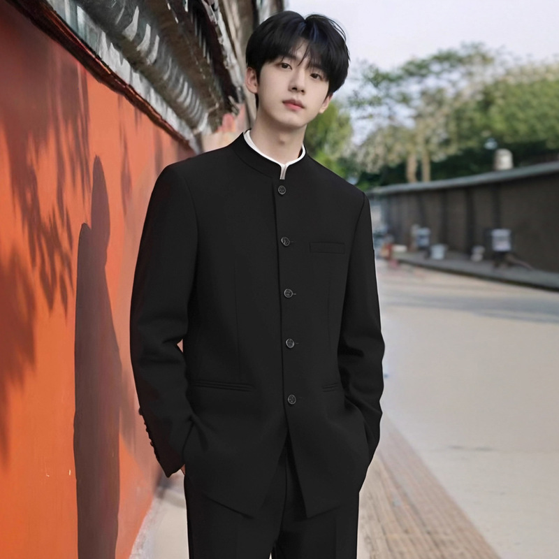 Groom Guofeng Wedding Suit suit Men's Stand Collar Zhongshan Suit May Fourth Youth New Chinese Style Suit Jacket Dress