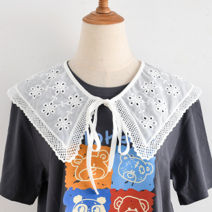 Korean-style Cotton Outer Shawl False Collar Women's Doll Collar Decorative Collar Bow Tie Collar Age-reducing
