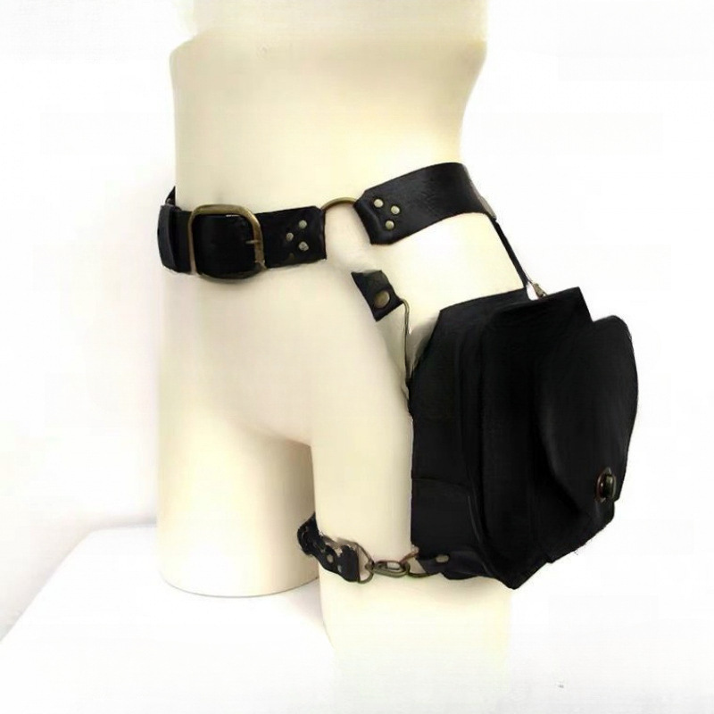 Retro Style Small Square Bag Women's Shoulder Bag Cross-Leg Bag Waist Bag Motorcycle Style Side Bag Medieval Knight Personality Wholesale