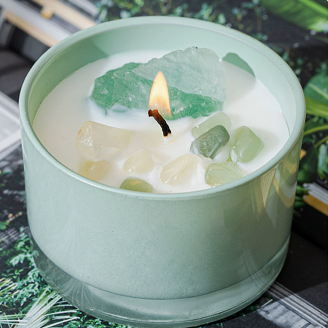 Vaso de cristal de color spot comercio exterior cera de soja vela de incienso vela de incienso de cristal regalo