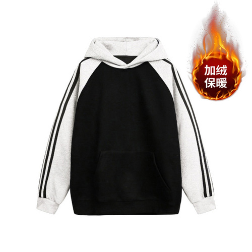 Back-covered neckline, fully matte faux cotton-hemp composite with silver fox velvet—400g thickened raglan-sleeve sweatshirt, sleek design