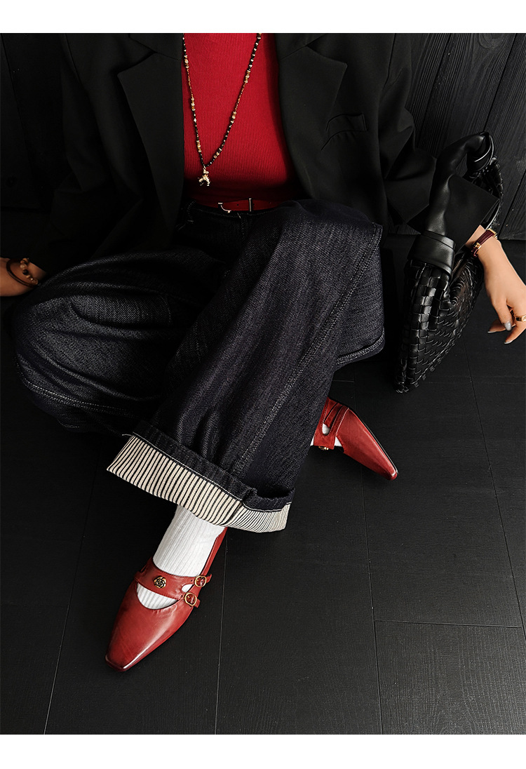 CHIKO Darcey Square Toe Wedge Mary Jane Shoes