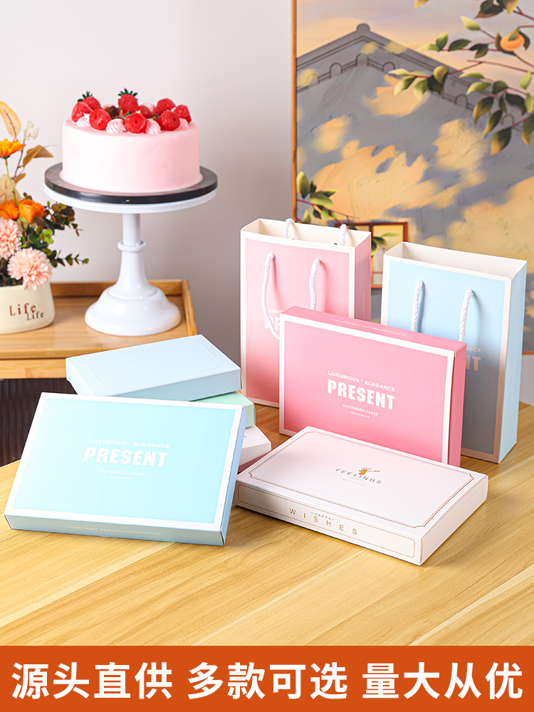 Cuchillo y tenedor caja de pastel de cumpleaños cubiertos cajas de papel una vez cuchillo y tenedor caja de vela se puede personalizar estampado