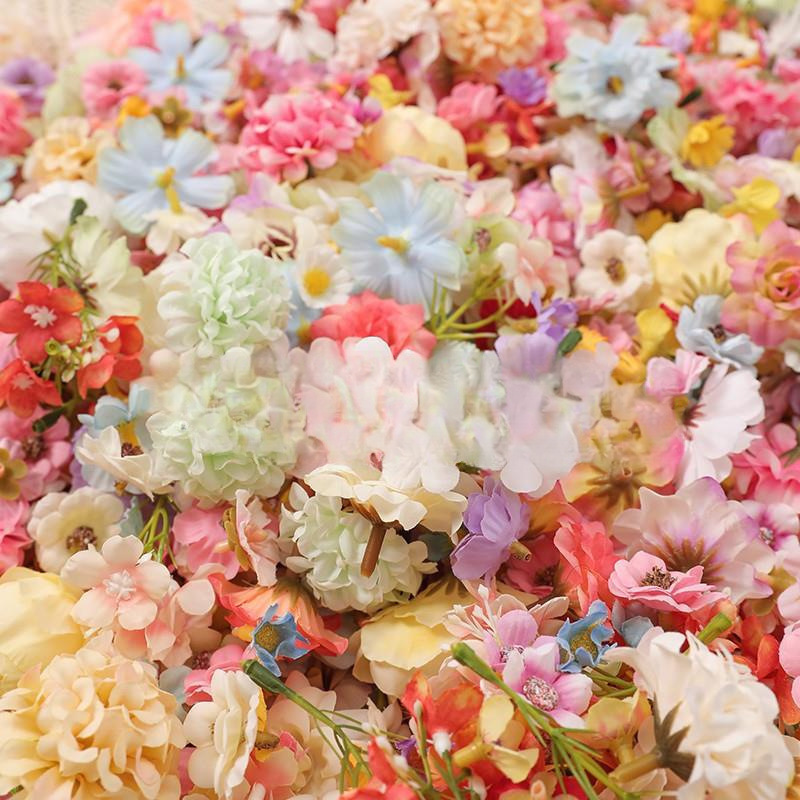 Simulación de flores pequeñas paquetes de materiales mezclados flor de seda guirlanda material hecho a mano guirlanda