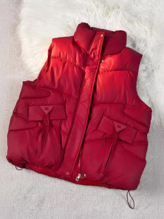 Short stand collar cotton-padded vest women autumn and winter 2024 new fashion all-match waistcoat waistcoat waistcoat waistcoat