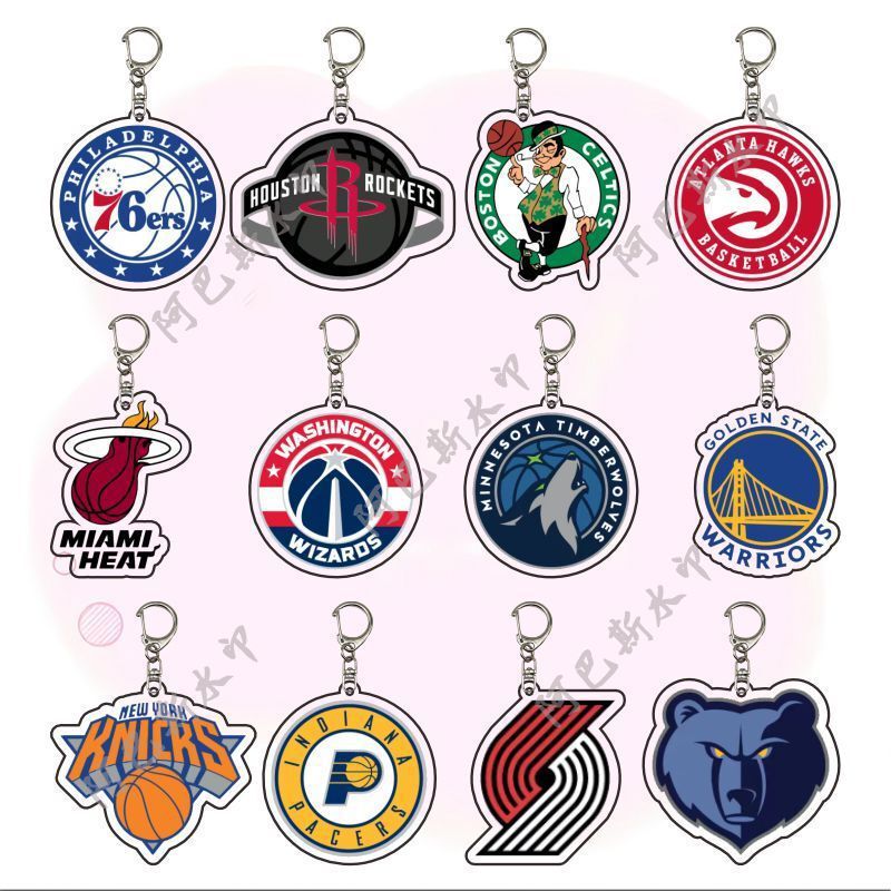 Basketball Team Logo Acrylic Keychain Lakers Warriors School Bag Pendant Gift for Friends Bag Accessories Commemorative Gift Basketball Team Logo Acrylic Keychain Lakers Warriors School Bag Pendant Gift for Friends Bag Accessories Commemorative Gift