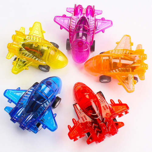Transparent pull-back small airplane children's toy pull-back airplane model micro-business offline street sweeper small gifts wholesale