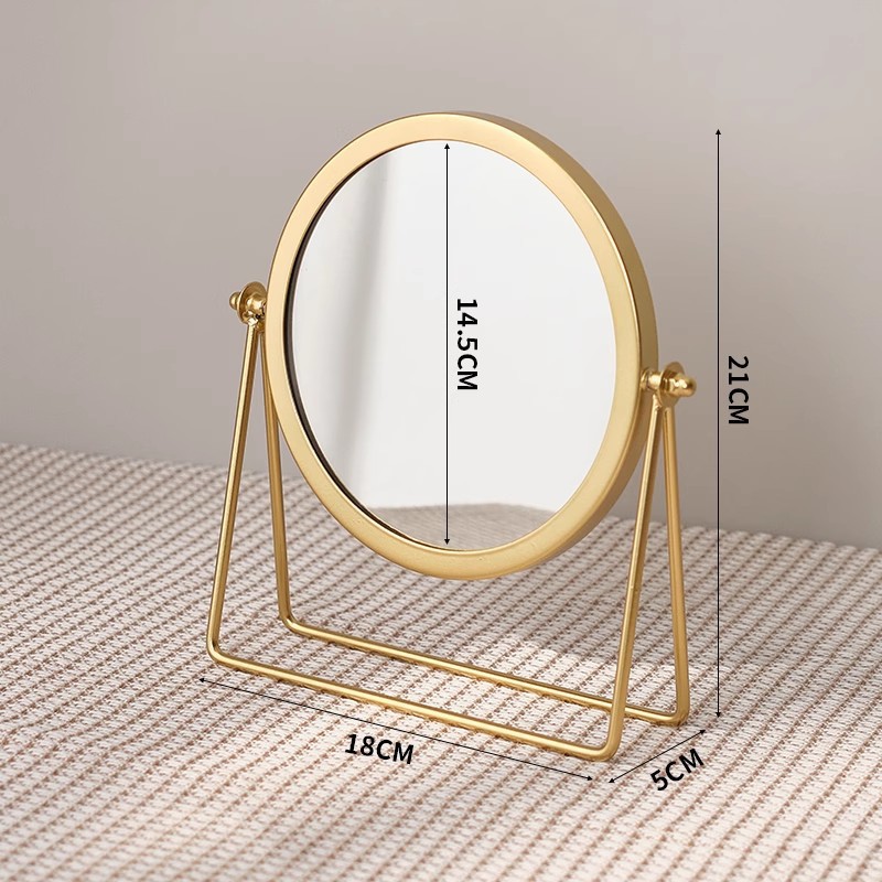 Espejo doméstico de explosión transfronteriza dormitorio espejo decorativo dormitorio espejo de maquillaje dormitorio espejo de vestir espejo de escritorio de metal de alto valor