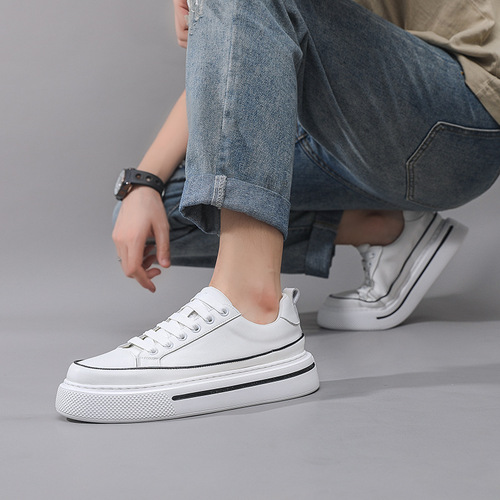 Mens Leather Skate Shoes Autumn New Youth Fashion Trend European Version Sliding Leisure Flat Shoes Wenzhou Shoes Dropshipping