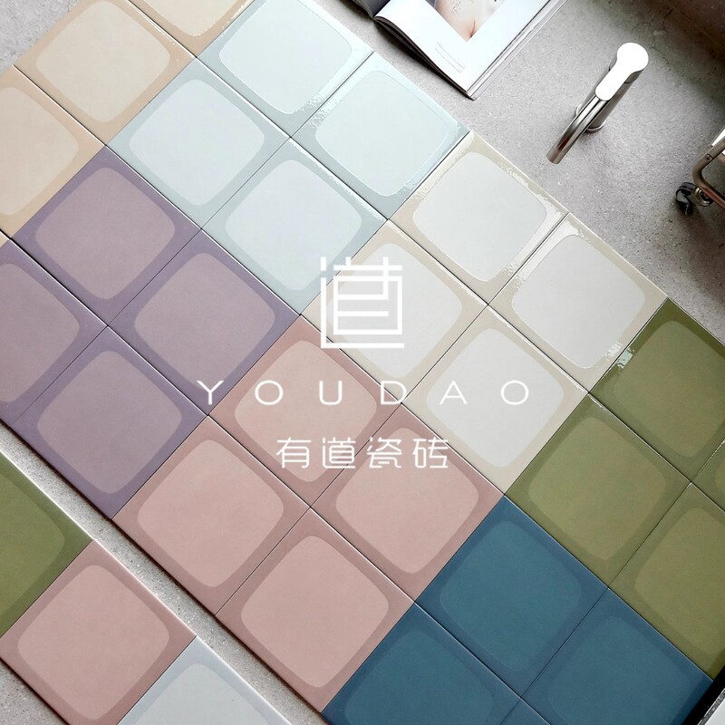 Colored Tiles Kitchen Bathroom Toilet Floor Tiles Balcony Non-Slip Tiles Commercial Catering Chain Dessert Shop Tiles