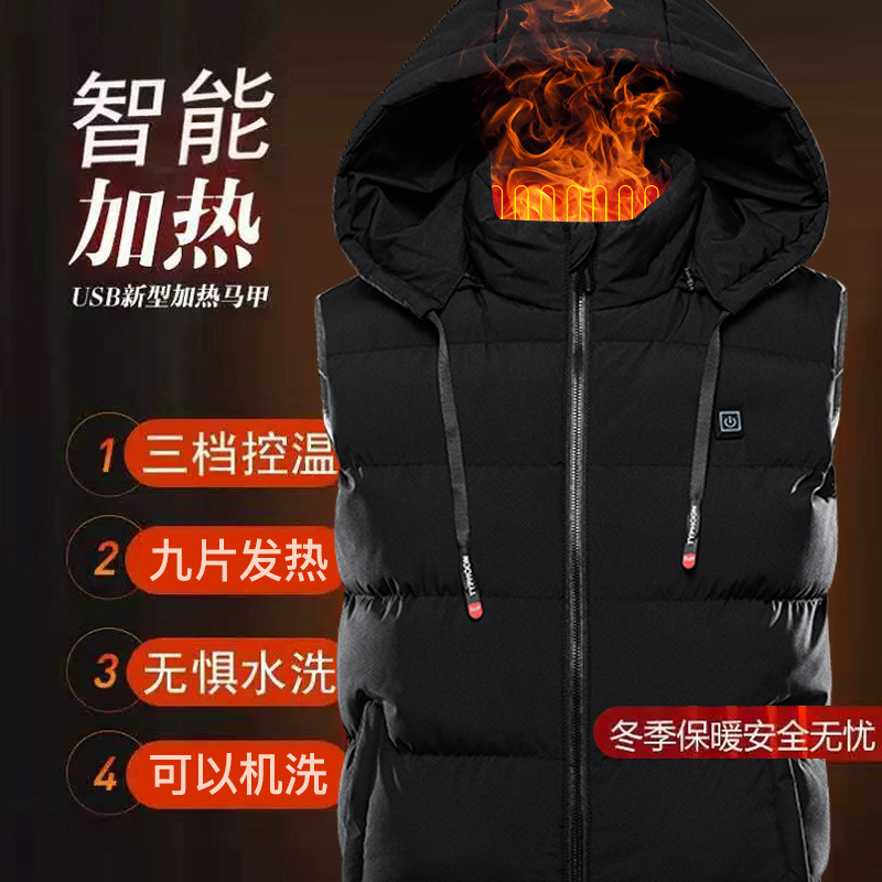 Heating suit electric vest USB charging heating clothes electric heating suit 9 pieces heating backless vest Amazon cross-border