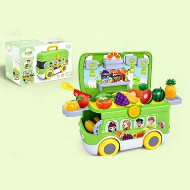 Amazon 2 - en - 1 cocina coche de frutas autobús juguetes de simulación de almacenamiento de juguetes para niños