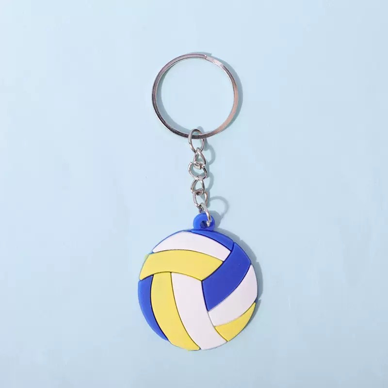 Llavero de fútbol, deportes, pelota, dibujos animados, PVC, goma suave, mochila escolar, accesorios de regalo, explosión transfronteriza de Amazon
