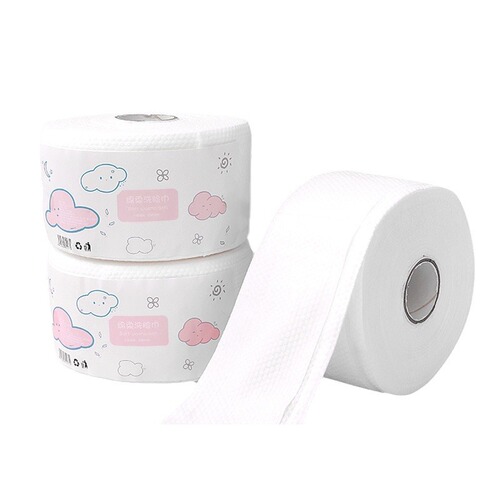 Disposable facial cleansing towels rolled thickened face cotton soft towels pearl pattern dry and wet dual-use skin-friendly facial cleansing towels wholesale