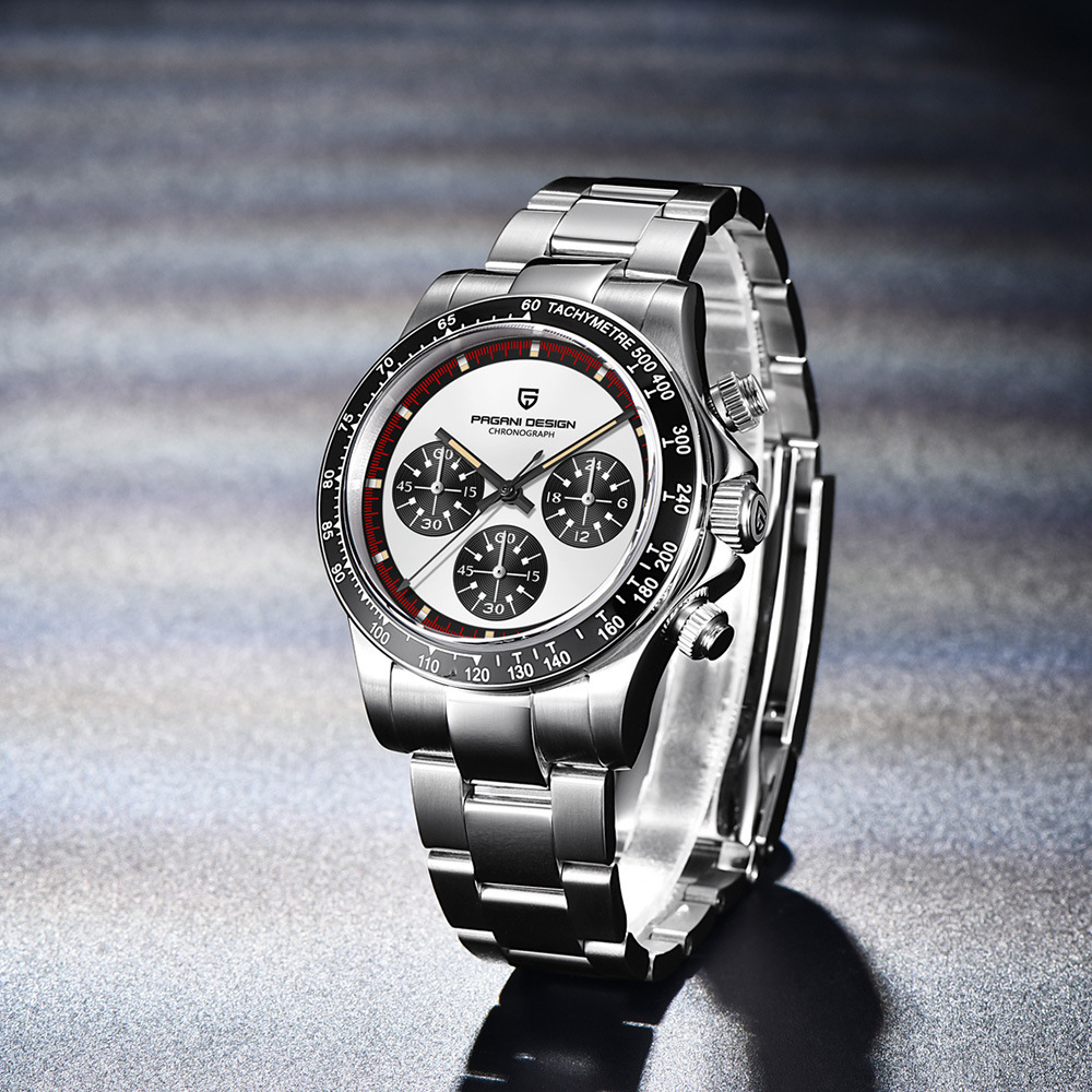PAGANI bojiani hombres cronógrafo multifuncional de acero inoxidable resistente al agua cuarzo reloj creativo PD1676