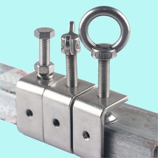 304 Stainless Steel Tiger Clamp C-Type Clamp U-Shaped Clamp Steel Pipe Square Clamp Hand-Tightened Lifting Ring Chunfeng
