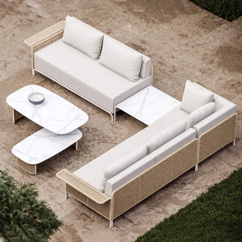 Sofá de ratán al aire libre patio Villa B & B sofá vacío piso al aire libre muebles de diseño Silla de ratán jardín