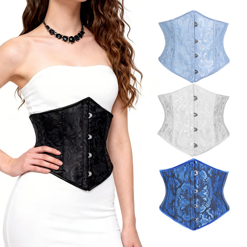Factory Direct Sales of European and American Court-Style Shapewear, Jacquard Waist-Cinching and Waist-Protecting Belts, Women's Functional Shapewear Wholesale