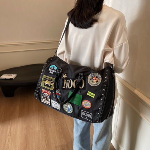 Vintage trendy waterproof travel bag men's large-capacity business hand luggage bag lightweight sports fitness storage bag