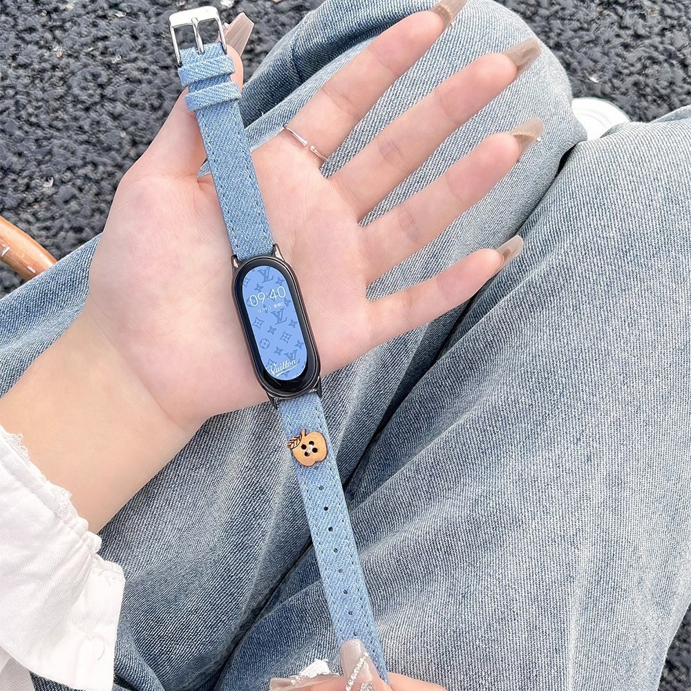 Cross-Border Exclusive Supply for Xiaomi Mi Band 8 Strap Denim Doll Fashion Couple 7 Wristband Wooden Bear Teddy Bear
