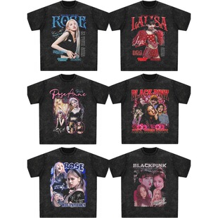 ��ʽvintageӡ��Rose�Ӳ�ӢT���n��Ů�FBLACKPINK����Lisa AESPA