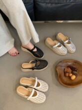 【不含税】小众设计感2025年夏季新款草编百搭厚底增高懒人度假沙