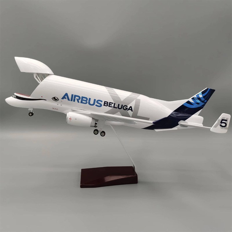 (2개) 42CM 시뮬레이션 에어 버스 슈퍼 화이트 고래 수송 항공기 모델 항공기 장식품 A330 조립 SUPERBELUGA