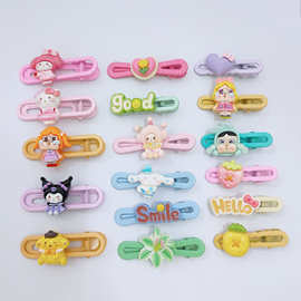 卡通鸭嘴夹儿童发夹糖果色一字侧边夹碎发发卡多巴胺发饰发夹饰品