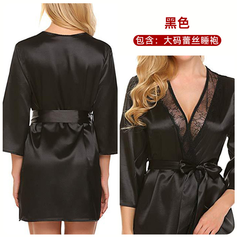 Venta caliente de comercio exterior sexy lencería sexy más tamaño encaje camisón sexy traje ventas directas de fábrica