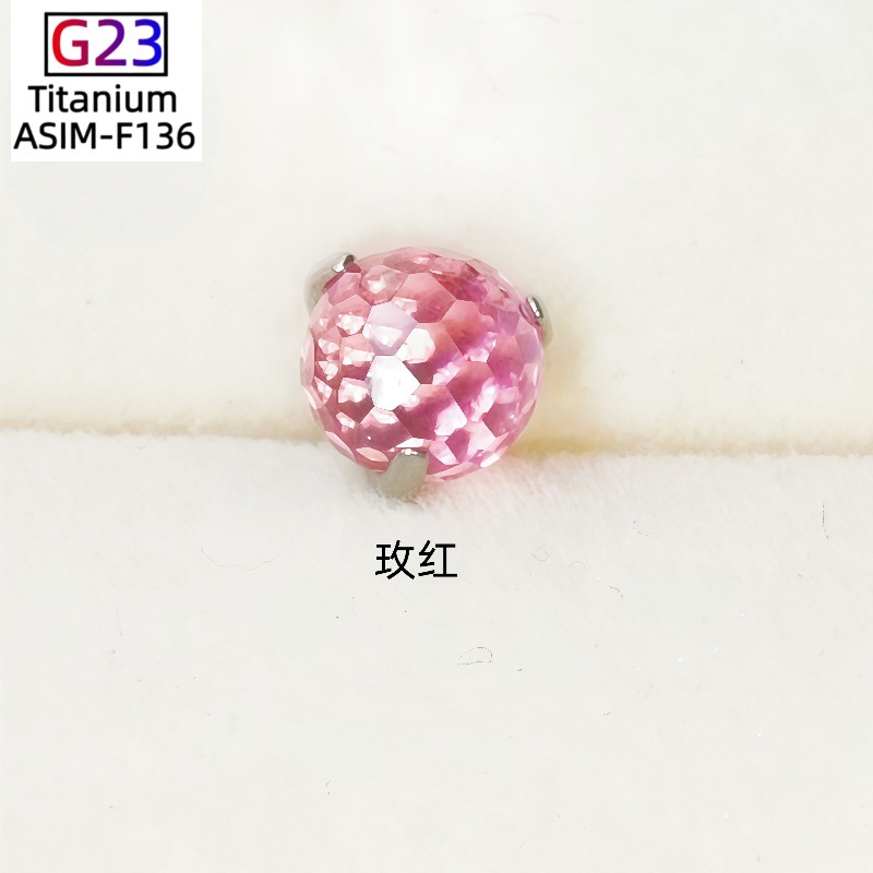 G23 Titanium Three-Claw Small Light Bulb Flash Ball Zircon Ball Earring Cartilage Stud Ear Bone Nail Piercing Jewelry detail image 15