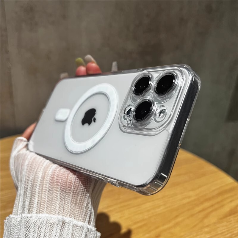 Transparent Magnetic Mobile Phone Case for Apple 16ProMax Magsafe Wireless iPhone15 Charged Acrylic Protective Case Transparent Magnetic Mobile Phone Case for Apple 16ProMax Magsafe Wireless iPhone15 Charged Acrylic Protective Case