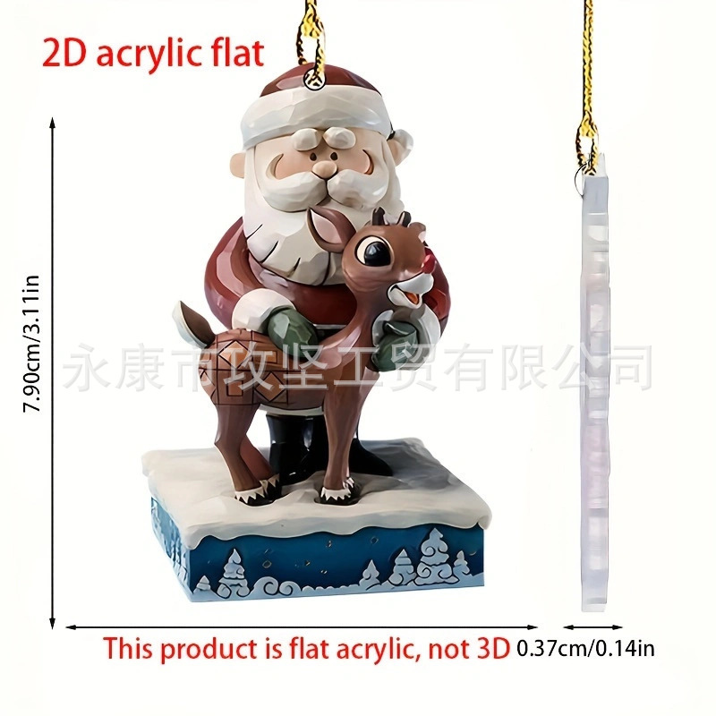 Colgante de decoración acrílica perfecto para accesorios de automóviles y decoraciones de árboles de Navidad para automóviles creativos para atmósfera navideña