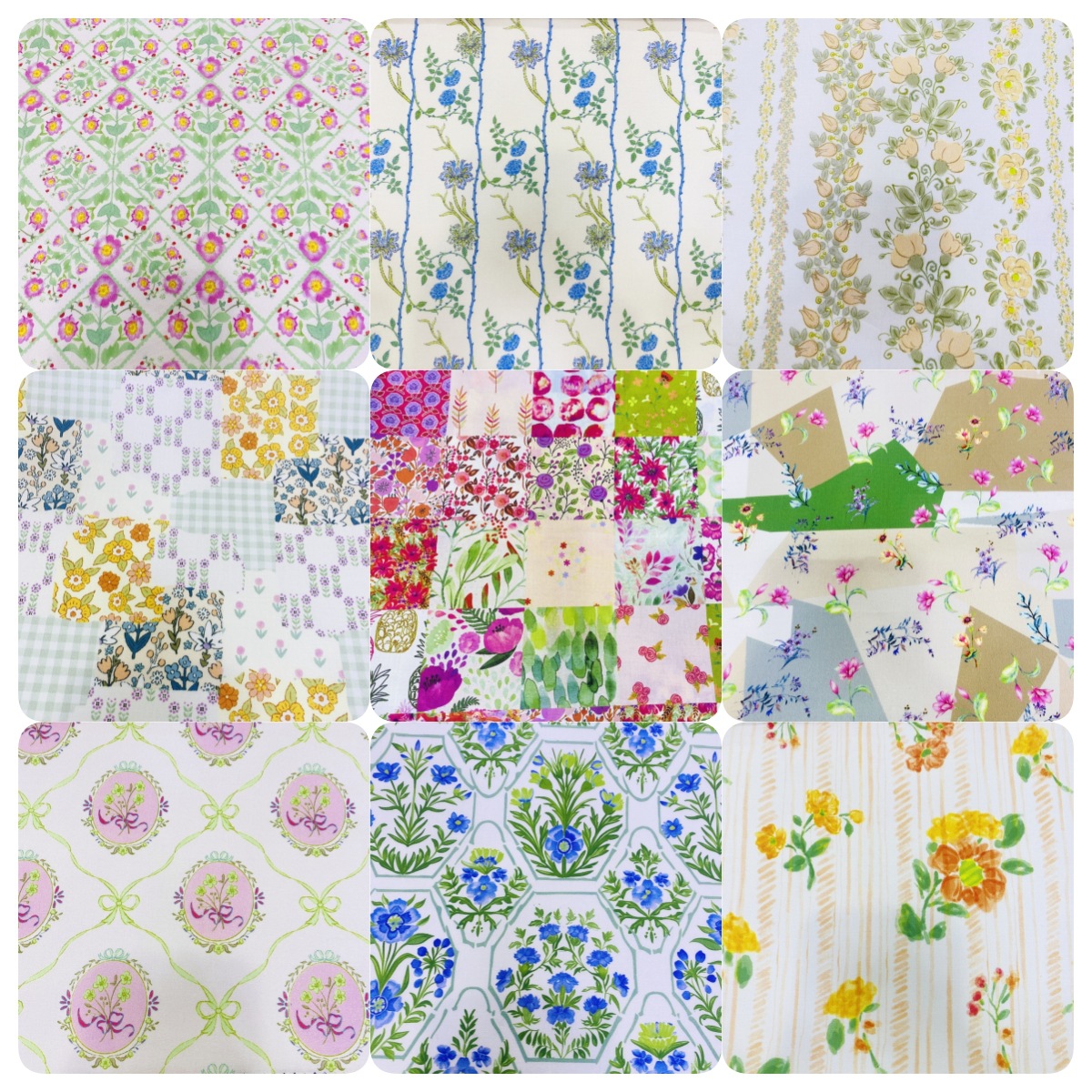 波西米亚风情印花布 全棉60支府绸印拼图格子条纹花春夏服装面料